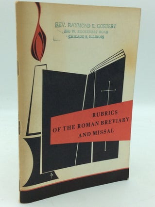 Item #195333 RUBRICS OF THE ROMAN BREVIARY AND MISSAL
