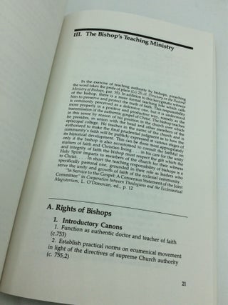 A MANUAL FOR BISHOPS: Rights and Responsibilities of Diocesan Bishops in the Revised Code of Canon Law
