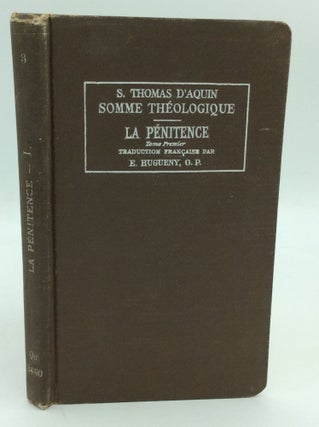 Item #196156 LA PENITENCE, Tome Premier. St. Thomas Aquinas, tr E. Hugueny