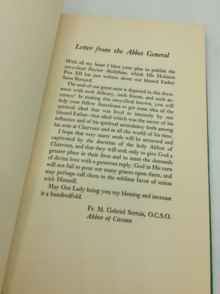THE LAST OF THE FATHERS: Saint Bernard of Clairvaux and the Encyclical Letter, Doctor Mellifluus