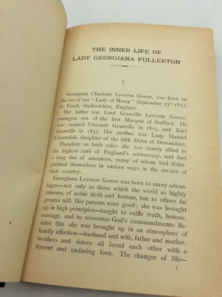 THE INNER LIFE OF LADY GEORGIANA FULLERTON with Notes of Retreat and Diary