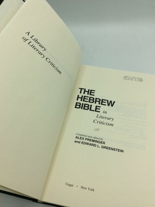 THE HEBREW BIBLE IN LITERARY CRITICISM