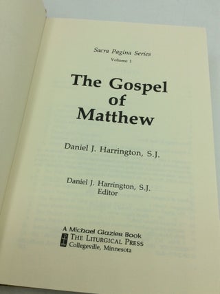 SACRA PAGINA: THE GOSPEL OF MATTHEW