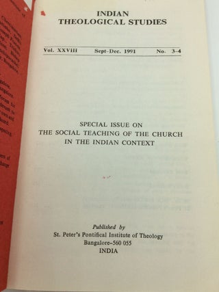 INDIAN THEOLOGICAL STUDIES, Sept.-Dec. 1991: Special Issue on the Social Teaching of the Church in the Indian Context