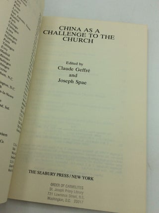 CHINA AS A CHALLENGE TO THE CHURCH