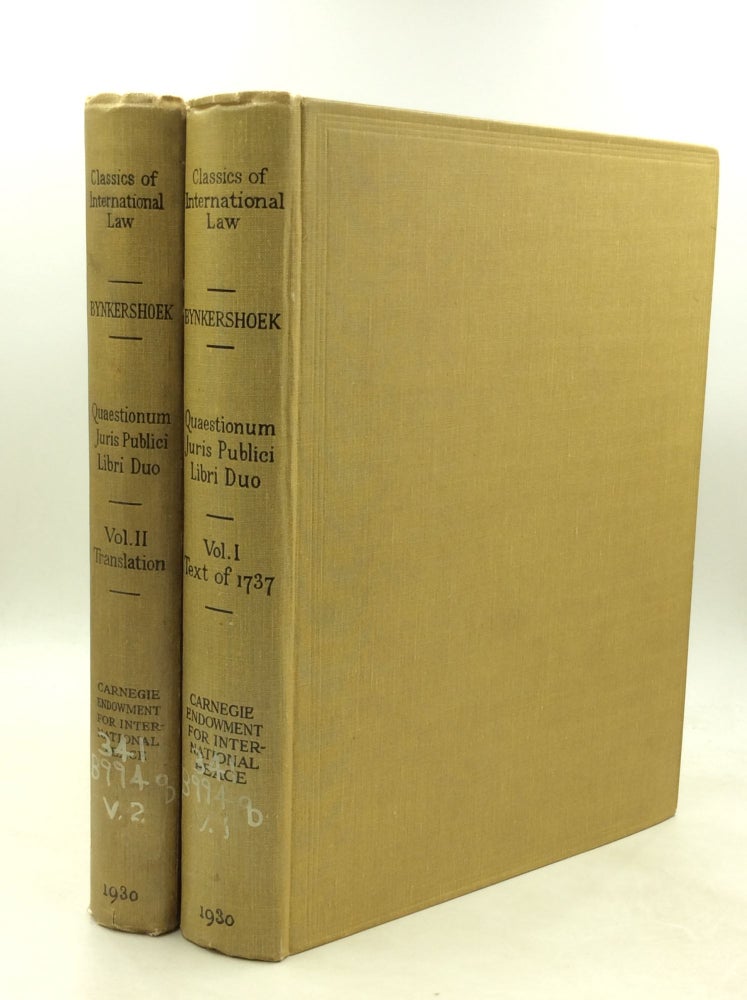Item #200923 QUAESTIONUM JURIS PUBLICI LIBRO DUO, Volumes I-II. Cornelius Van Bynkershoek.