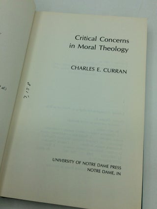 CRITICAL CONCERNS IN MORAL THEOLOGY