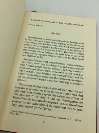 THE RITE OF PENANCE Approved for Use in the Dioceses of the United States of America by the National Conference of Catholic Bishops and Confirmed by the Apostolic See With Complete Biblical Readings
