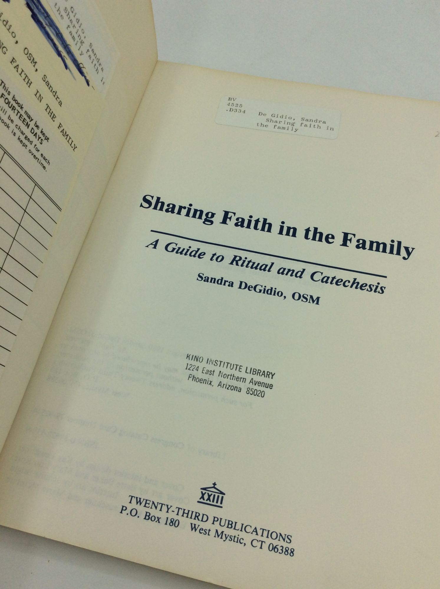 SHARING FAITH IN THE FAMILY: A Guide to Ritual and Catechesis | OSM ...