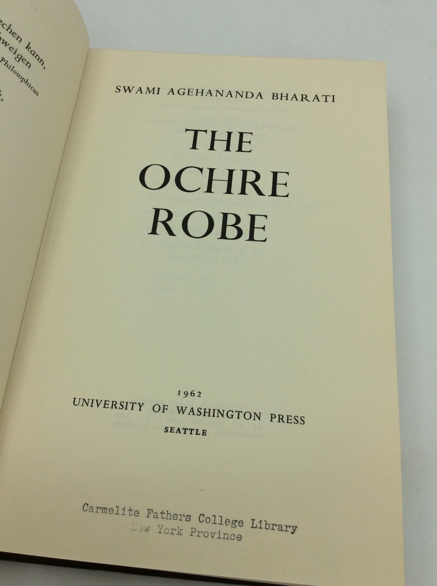 THE OCHRE ROBE | Swami Agehananda Bharati | First Edition