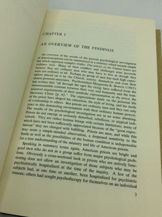 THE CATHOLIC PRIEST IN THE UNITED STATES: Psychological Investigations
