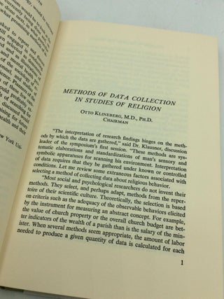 RESEARCH IN RELIGION AND HEALTH: Selected Projects and Methods - Proceedings of the Fifth Academy Symposium 1961
