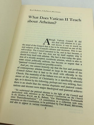 THE PASTORAL APPROACH TO ATHEISM - Pastoral Theology - Vol. 23