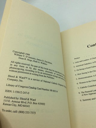 AMERICAN CATHOLIC LAITY IN A CHANGING CHURCH