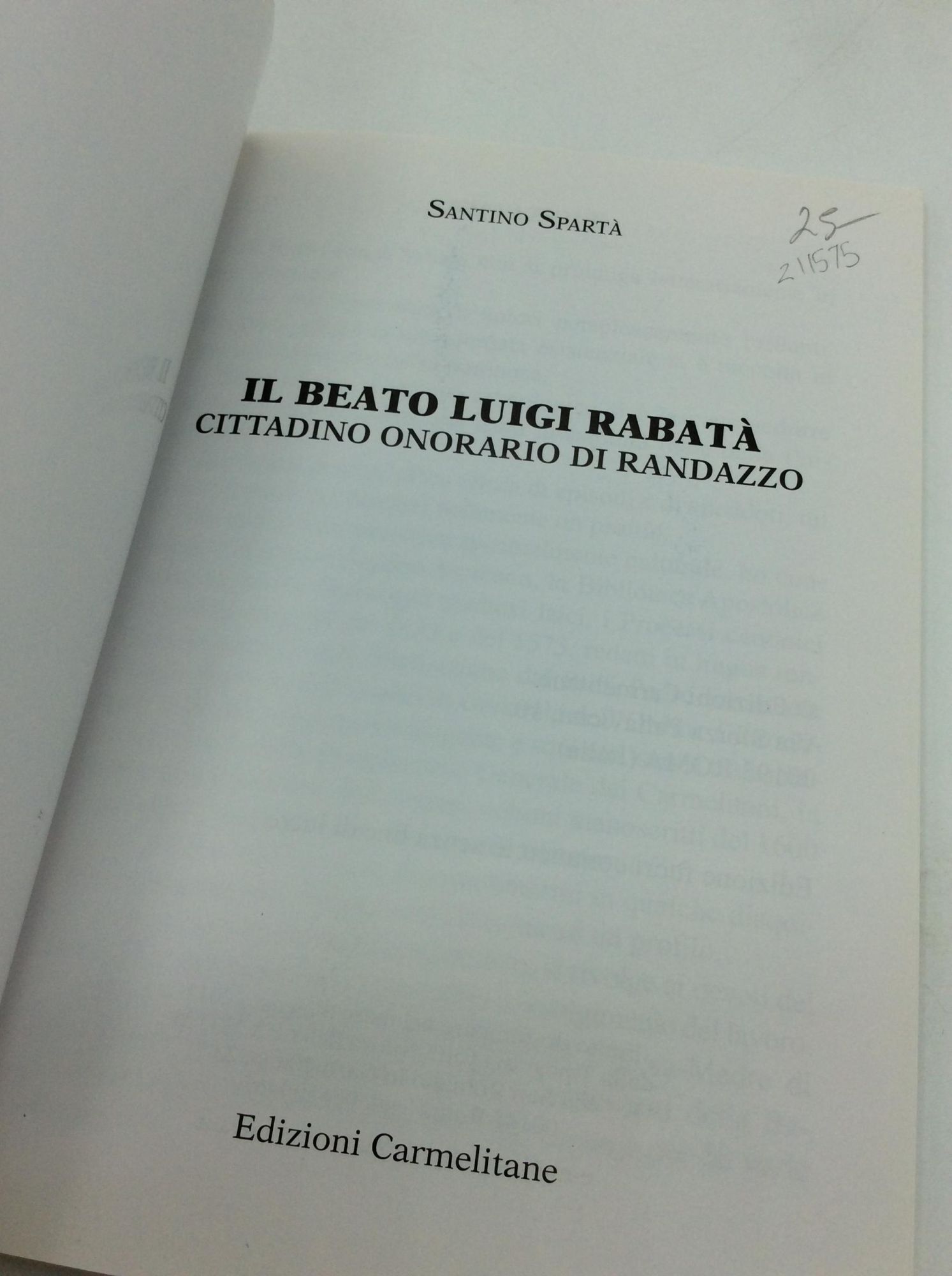 IL BEATO LUIGI RABATA Cittadino Onorario di Randazzo | Santino Sparta