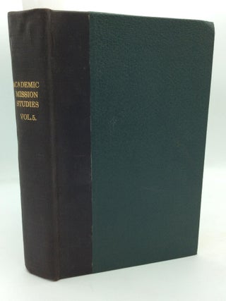 Item #211877 MISSIONARY ACADEMIA STUDIES Published by the Society for the Propagation of the...
