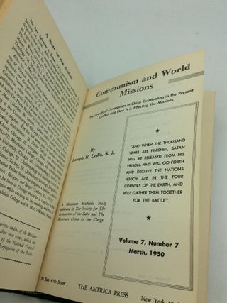 MISSIONARY ACADEMIA STUDIES Published by the Society for the Propagation of the Faith and the Missionary Union of the Clergy - Volume 7, Numbers 1-8, September 1949 - April 1950