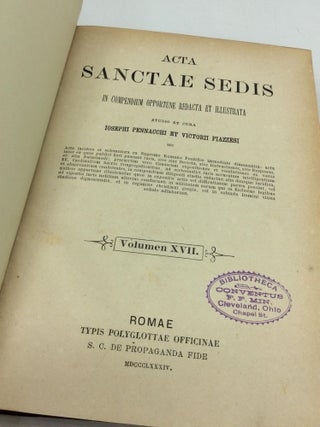 ACTA SANCTAE SEDIS In Compendium Opportune Redacta et Illustrata Volumen XVII