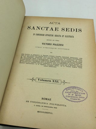 ACTA SANCTAE SEDIS In Compendium Opportune Redacta et Illustrata Volumen XXI