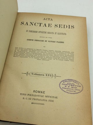 ACTA SANCTAE SEDIS In Compendium Opportune Redacta et Illustrata Volumen XVI
