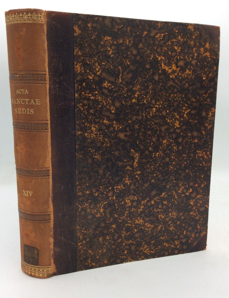 Item #212217 ACTA SANCTAE SEDIS IN COMPENDIUM OPPORTTUNE REDACTA ET ILLUSTRATA Volumen XIV (1881)