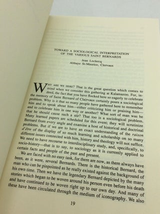 BERNARDUS MAGISTER: Papers Presented at the Nonacentenary Celebration of the Birth of Saint Bernard of Clairvaux, Kalamazoo, Michigan - Sponsored by the Institute of Cistercian Studies, Western Michigan University, 10-13 May 1990