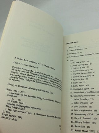 DOCUMENTS OF THE MARRIAGE LITURGY