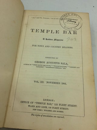 TEMPLE BAR A London Magazine for Town and Country Readers - Volume III August 1861 - November 1861