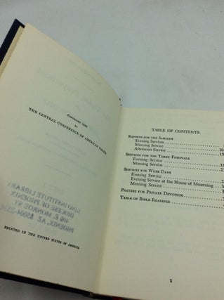 THE UNION PRAYERBOOK FOR JEWISH WORSHIP Parts I-II