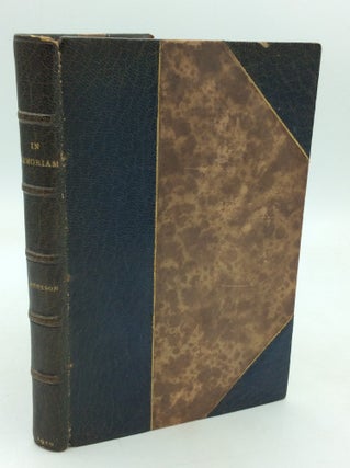 Item #215083 IN MEMORIAM. Alfred Lord Tennyson