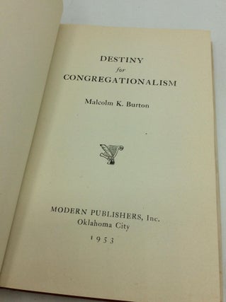 DESTINY FOR CONGREGATIONALISM