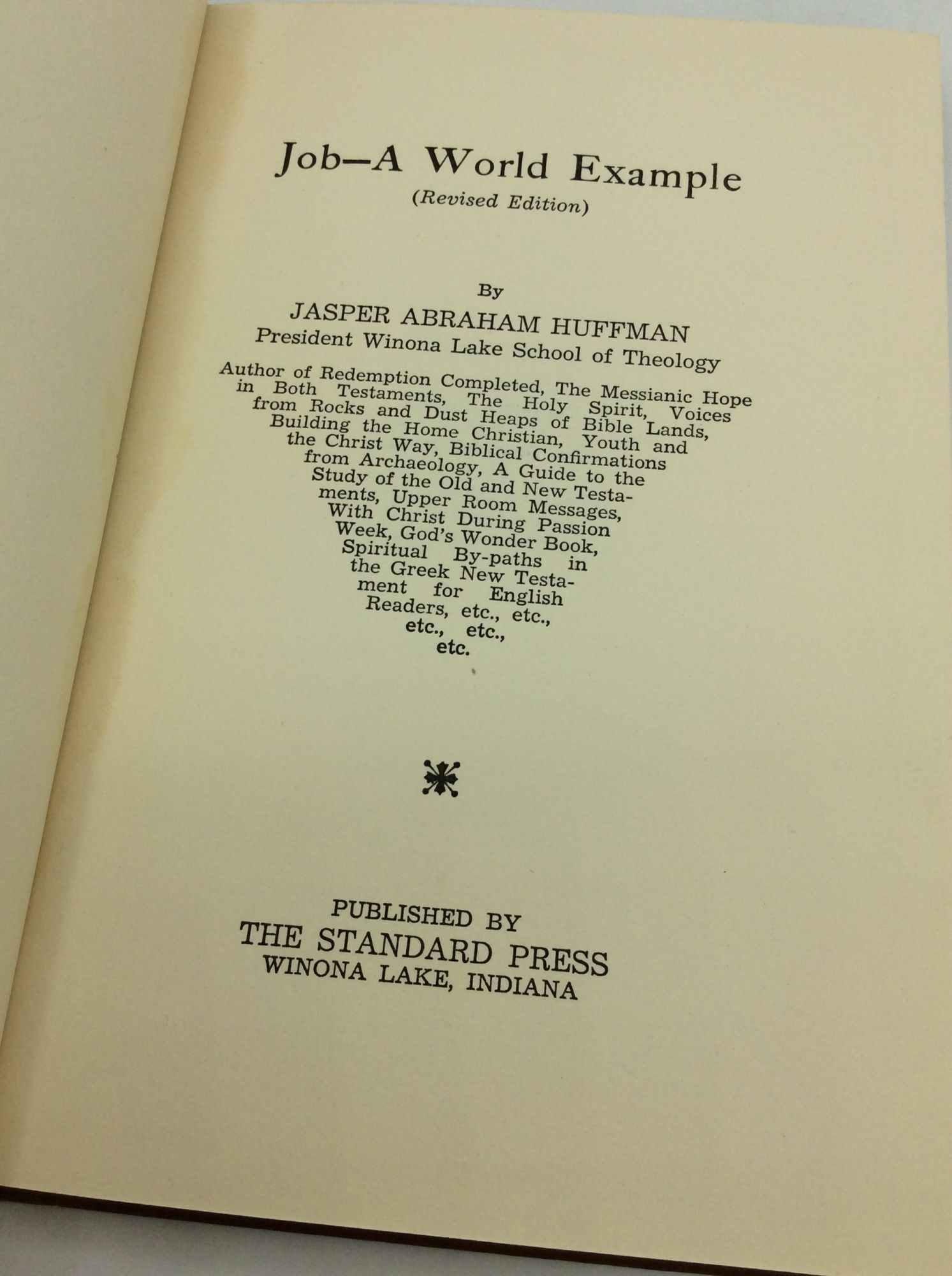 JOB -- A WORLD EXAMPLE | Jasper Abraham Huffman | Revised Second Edition