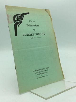 Item #313342 LIST OF PUBLICATIONS BY RUDOLF STEINER and Other Authors