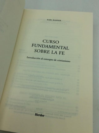 CURSO FUNDAMENTAL SOBRE LA FE: Introduccion al Concepto de Cristianismo