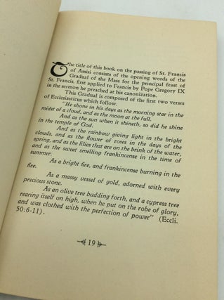 AS THE MORNING STAR: The Passing of St. Francis