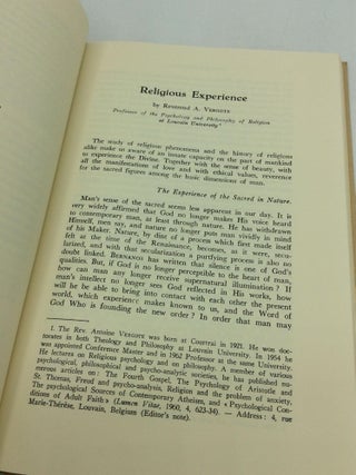 FROM RELIGIOUS EXPERIENCE TO A RELIGIOUS ATTITUDE