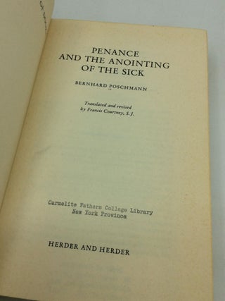 PENANCE AND THE ANOINTING OF THE SICK