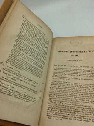 THE AMERICAN QUARTERLY REVIEW, Volume X (September & December 1831)
