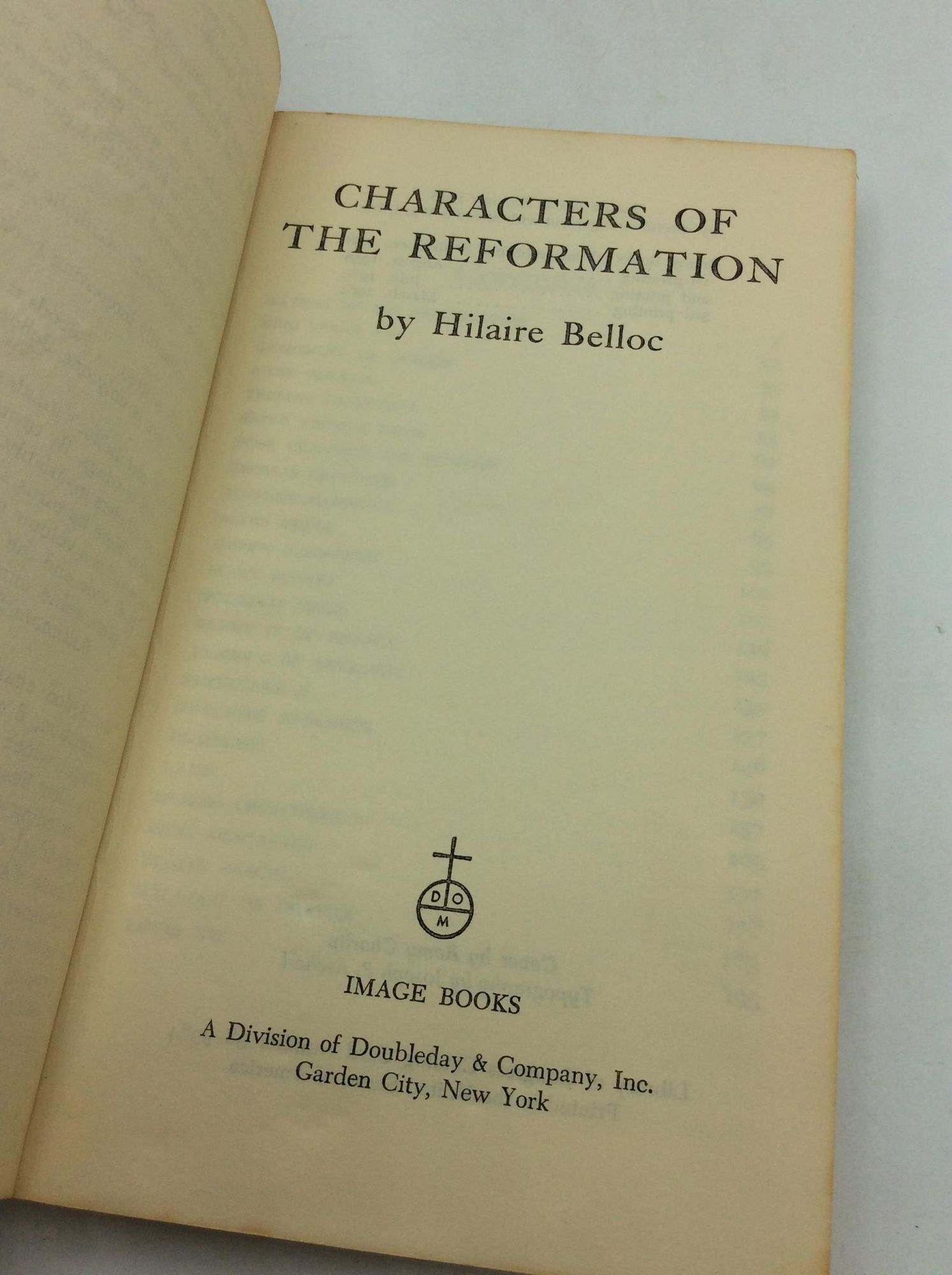 CHARACTERS OF THE REFORMATION | Hilaire Belloc | 3rd Image printing