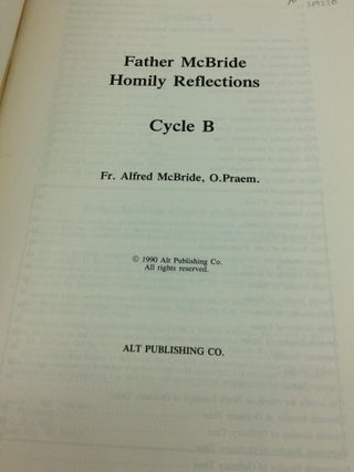 FATHER MCBRIDE HOMILY REFLECTIONS, Cycle B