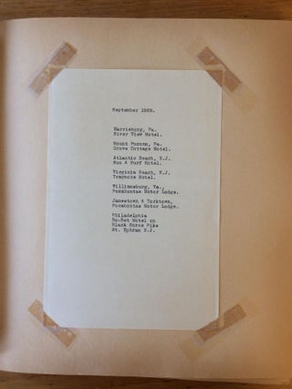 ORIGINAL SCRAPBOOK OF A 1965 VACATION IN PENNSYLVANIA, NEW JERSEY, AND VIRGINIA