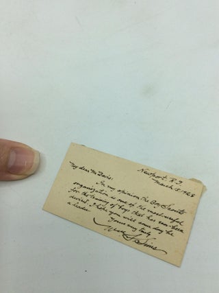 AUTOGRAPH NOTE FROM ADMIRAL WILLIAM SIMS Praising the Boy Scouts of America