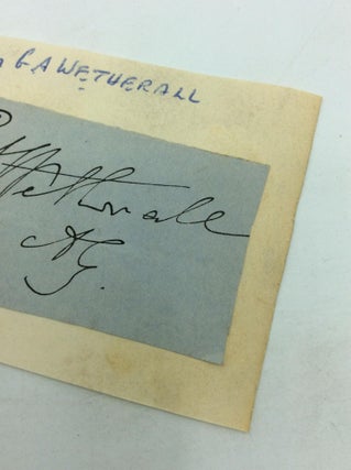 CUT SIGNATURE OF GEN. GEORGE AUGUSTUS WETHERALL