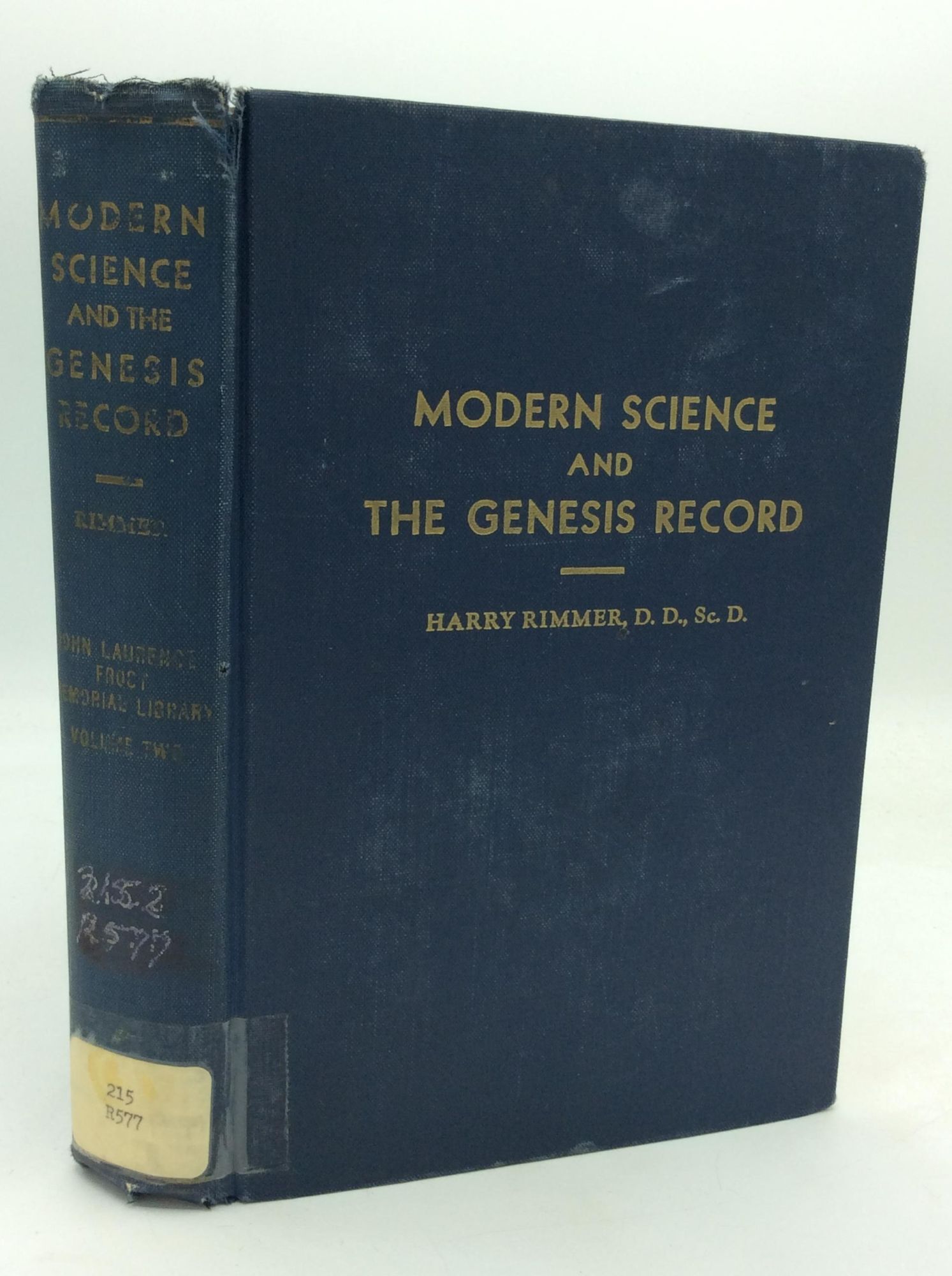 Harry Rimmer Modling MODERN SCIENCE AND THE GENESIS RECORD | Harry Rimmer | 13th edition