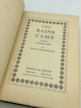 THE RAINS CAME: A Novel of Modern India
