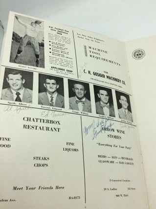 AUTOGRAPHED FOOTBALL PROGRAM FOR UNIVERSITY OF DAYTON FLYERS vs. UNIVERSITY OF SCRANTON ROYALS (September 27, 1947)