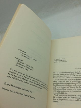 THE CHALLENGE OF THE COUNCIL: Person, Parish, World; Twenty-Fifth North American Liturgical Week, St. Louis, Missouri, August 24-27, 1964