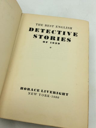THE BEST ENGLISH DETECTIVE STORIES OF 1929