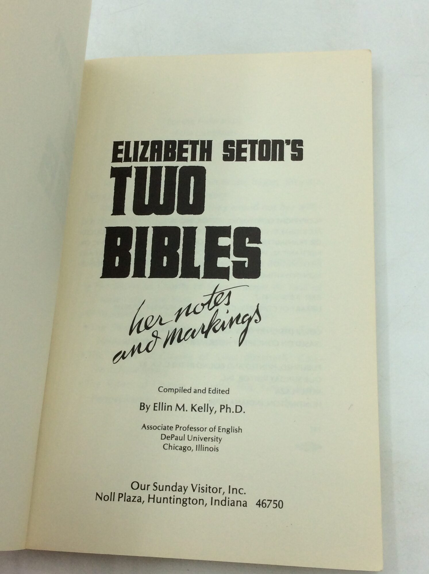 ELIZABETH SETON'S TWO BIBLES: Her Notes and Markings | St. Elizabeth ...