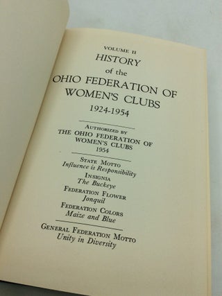 HISTORY OF THE OHIO FEDERATION OF WOMEN'S CLUBS, Volume II: 1924-1954